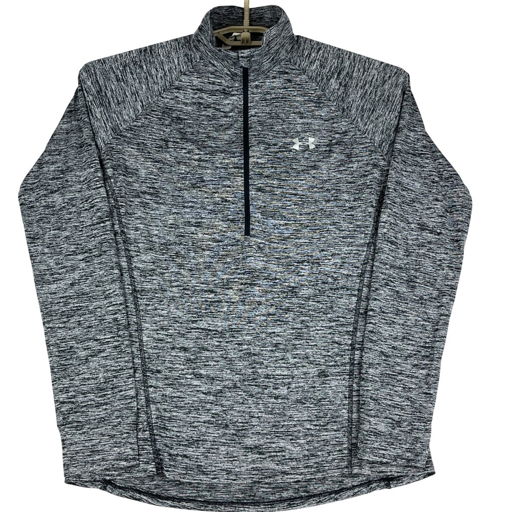 Under Armour Quarter Zip Pullover Womens Medium (MD/M) HeatGear Space Dye Gray
